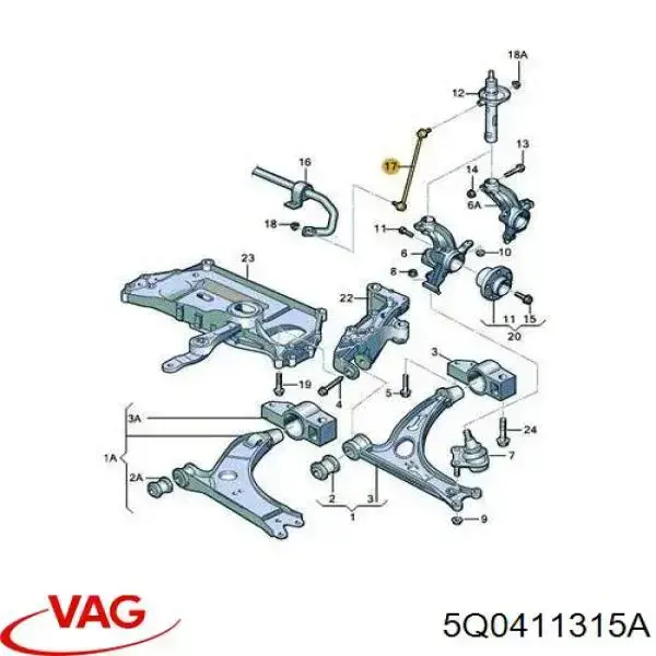5Q0411315A VAG стійка стабілізатора переднього