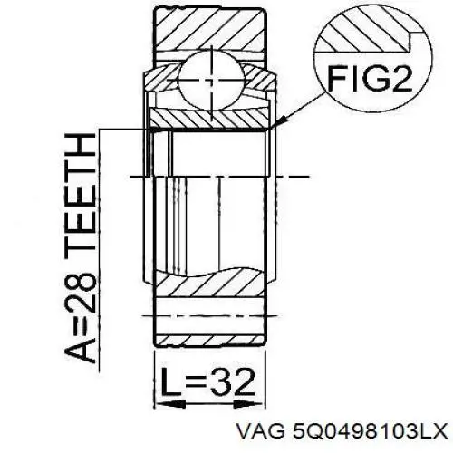 81A498103AX VAG ШРКШ внутрішній, передній