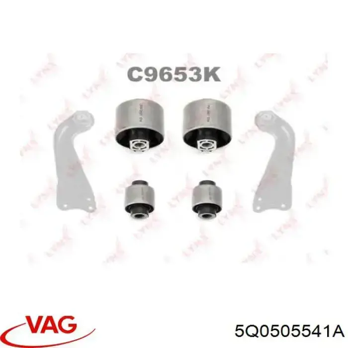 Сайлентблок заднього поздовжнього важеля, передній 5Q0505541A VAG