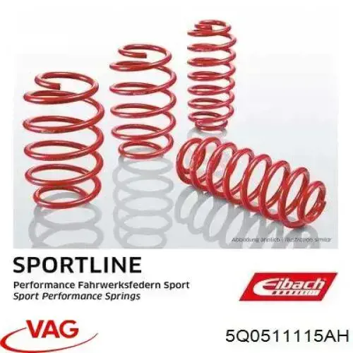 Пружина задня VAG 5Q0511115AH ціна, від 122.14 USD