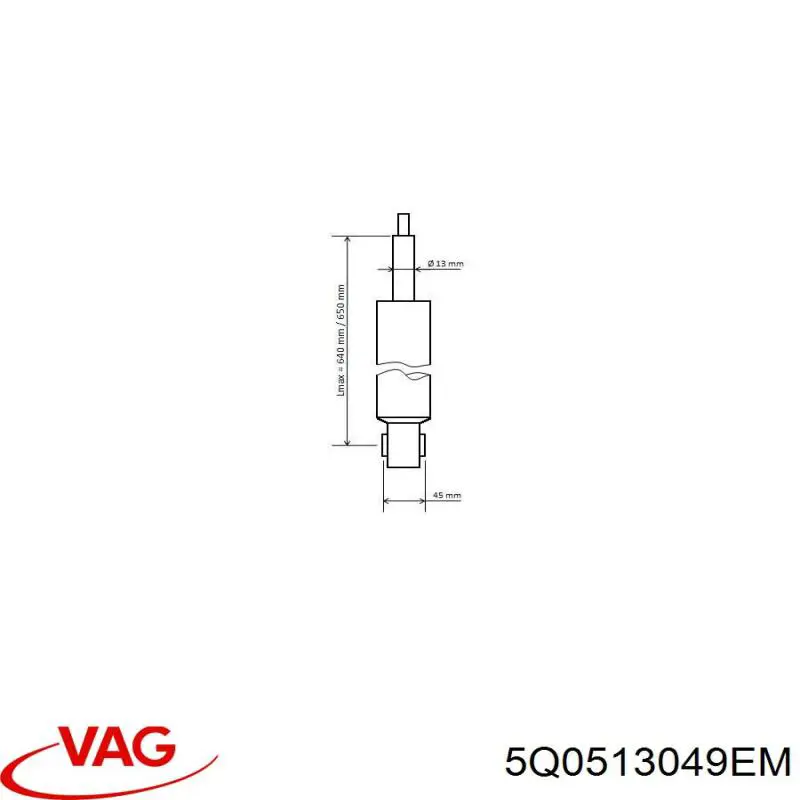 Купити 5Q0513049EM VAG Стійка амортизатора задня