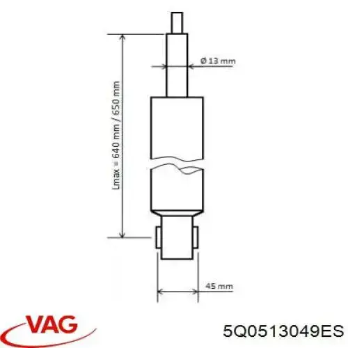 Амортизатор задній 5Q0513049ES VAG