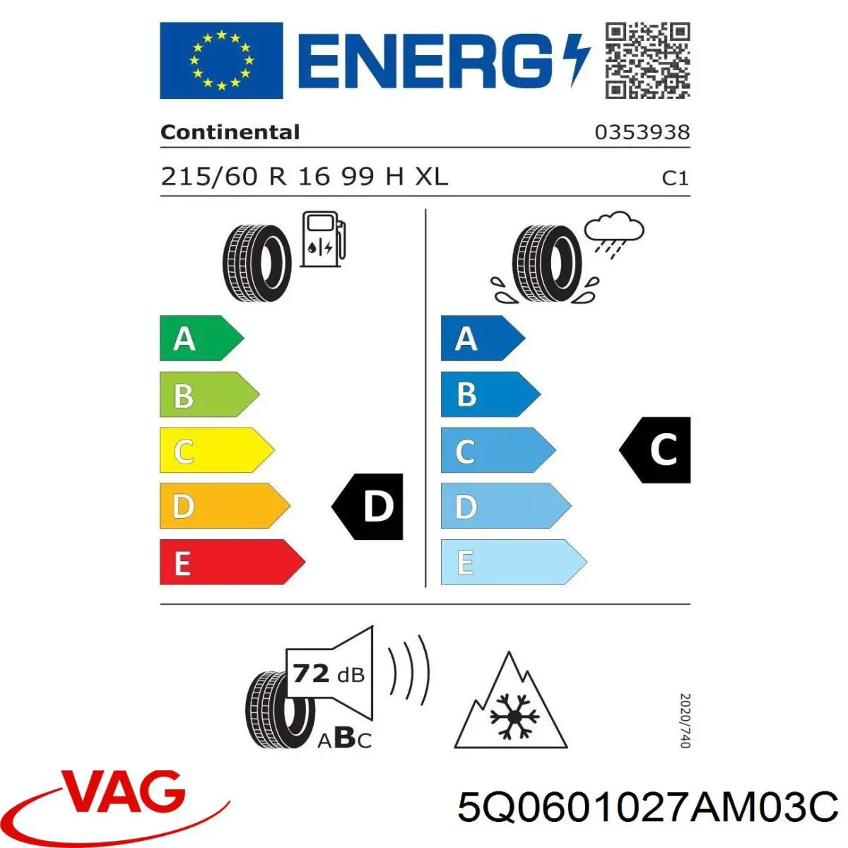 Купити 5Q0601027AM03C VAG Диски колісні (штамповані)