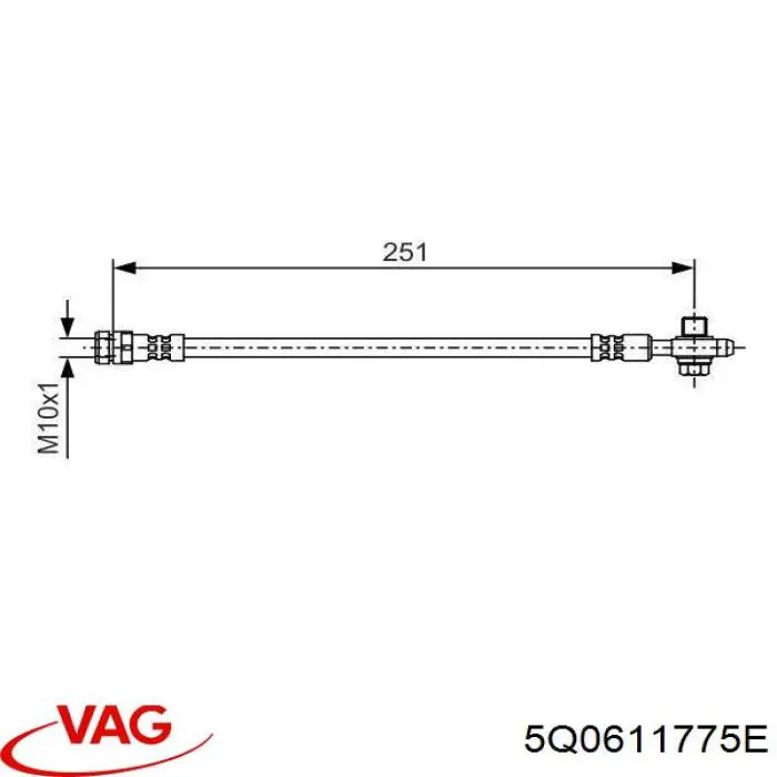 Шланг гальмівний задній 5Q0611775E VAG