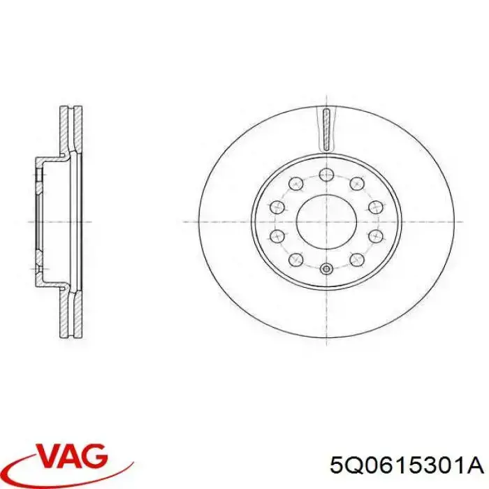 5Q0615301A VAG Гальмо дискове переднє