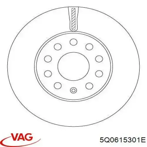 5Q0615301E VAG диск гальмівний передній