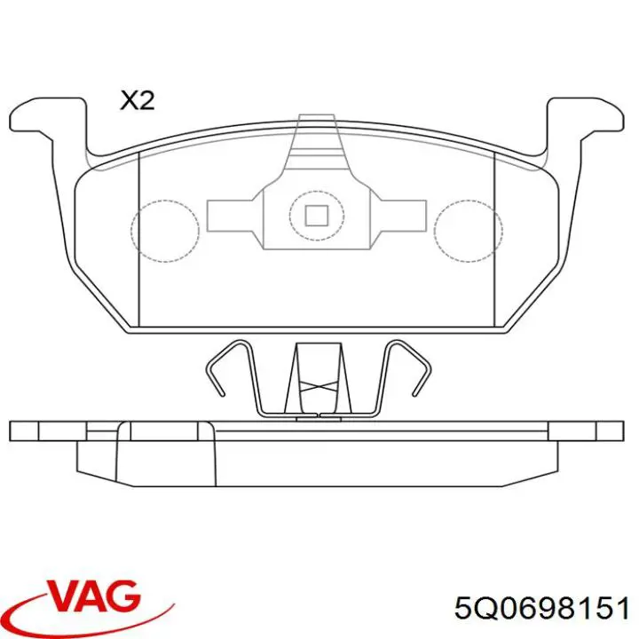 Купити 5Q0698151 VAG Колодки гальмівні передні, дискові