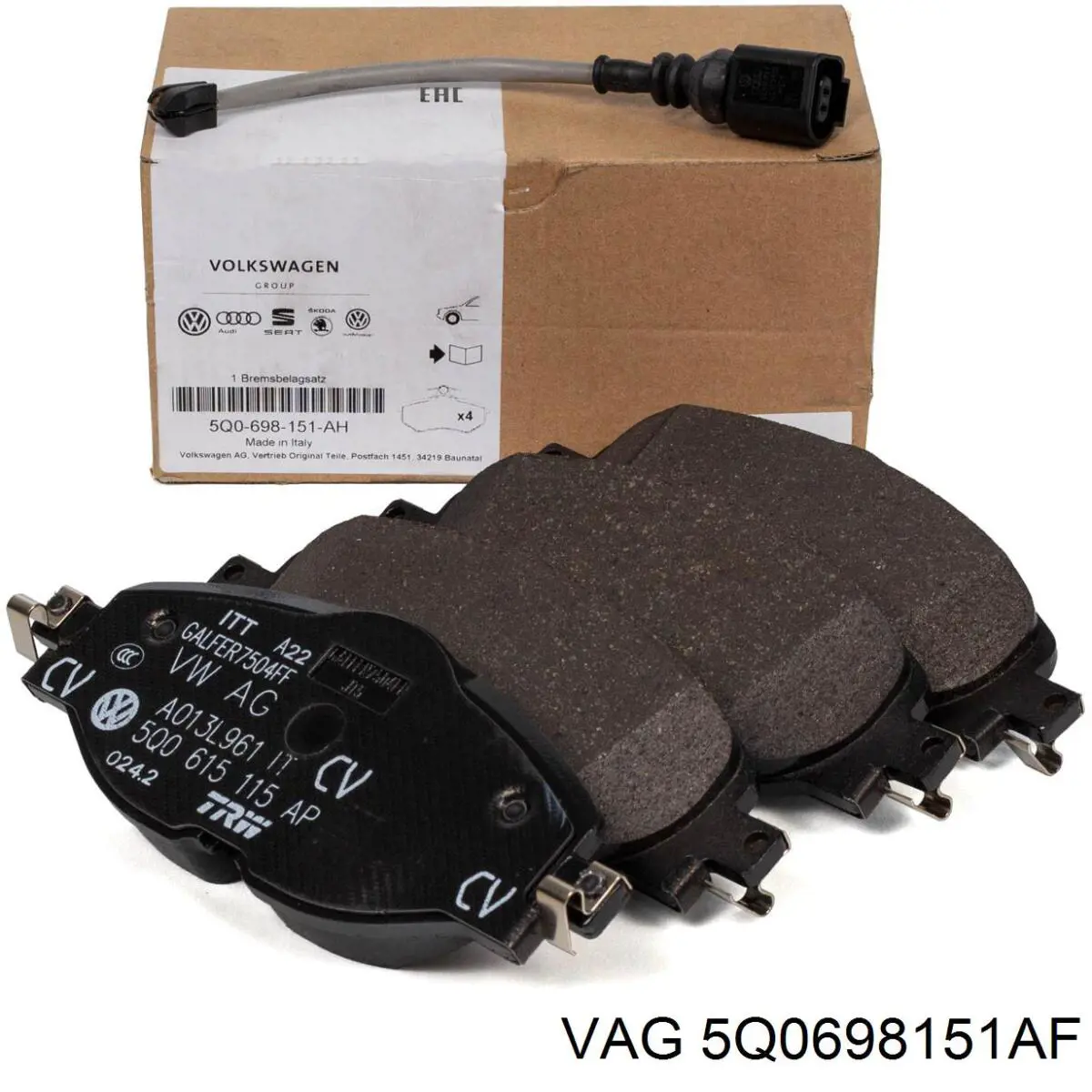 Передні тормозні колодки 5Q0698151AF VAG