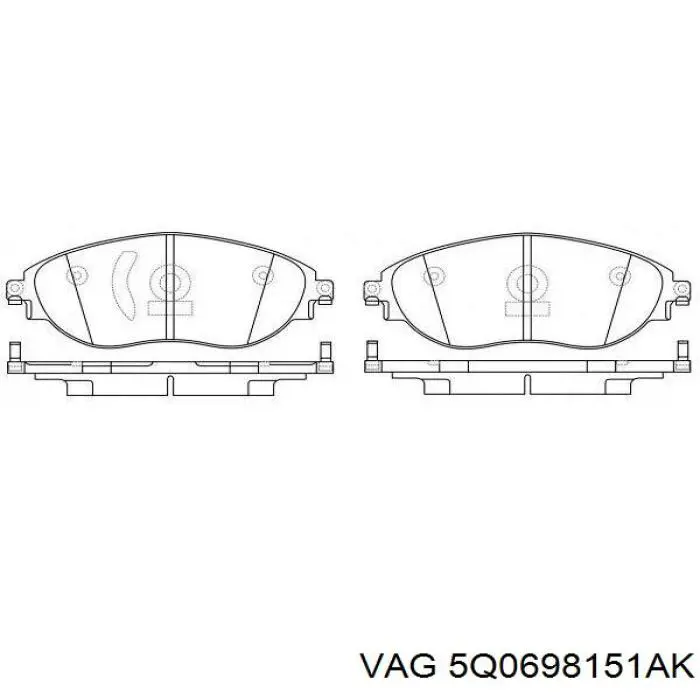 Купити 5Q0698151AK VAG Колодки гальмівні передні, дискові