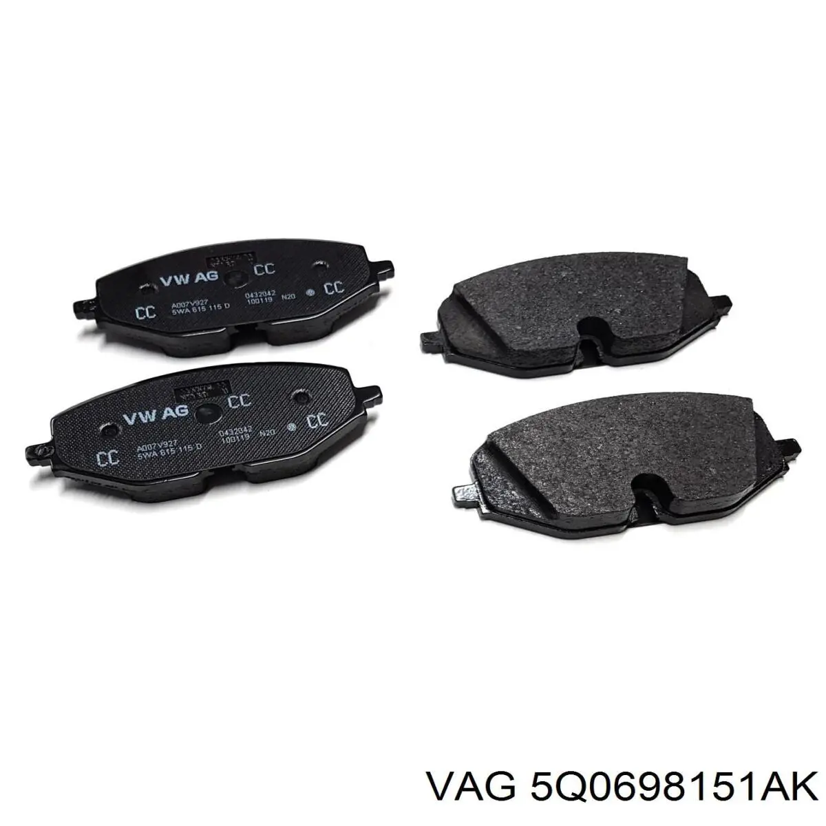 5Q0698151AK VAG Передні гальмівні колодки