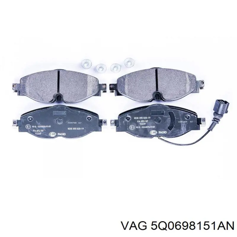 Купити 5Q0698151AN VAG Колодки гальмівні передні, дискові