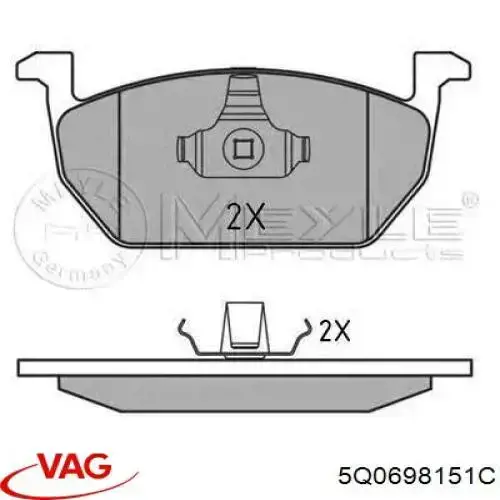 Передні тормозні колодки 5Q0698151C VAG