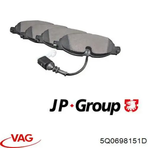 Купити 5Q0698151D VAG Колодки гальмівні передні, дискові