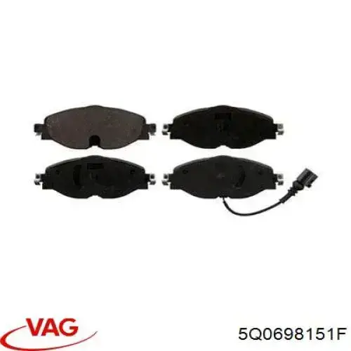 Купити 5Q0698151F VAG Колодки гальмівні передні, дискові