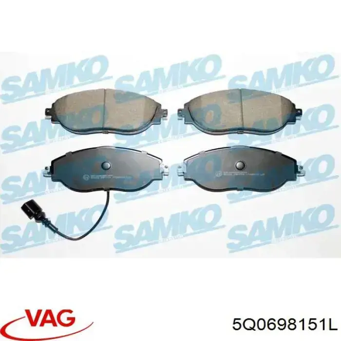 Купити 5Q0698151L VAG Колодки гальмівні передні, дискові