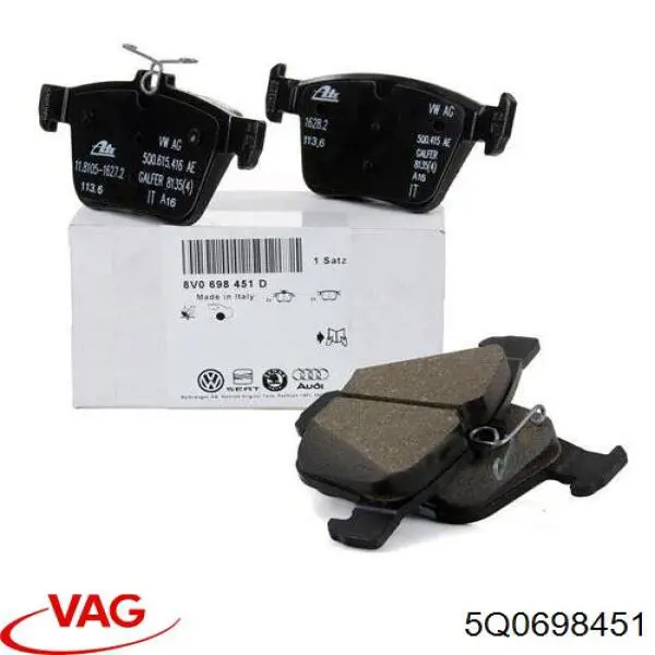Задні гальмівні колодки VAG 5Q0698451 ціна, від 55.76 USD