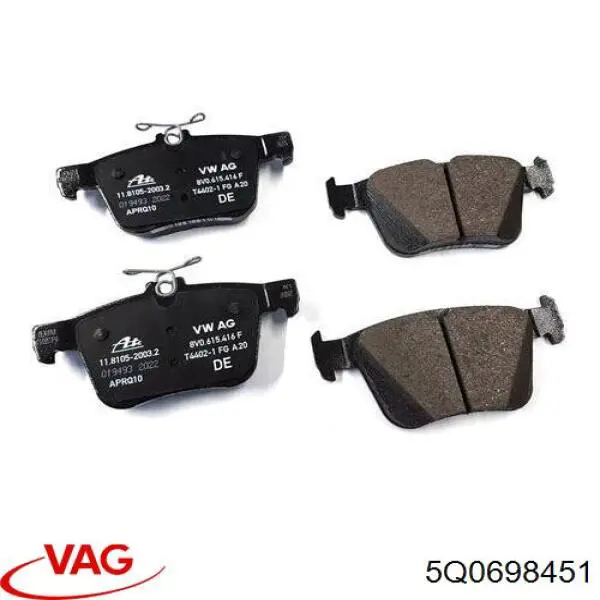 Купити 5Q0698451 VAG Задні колодки