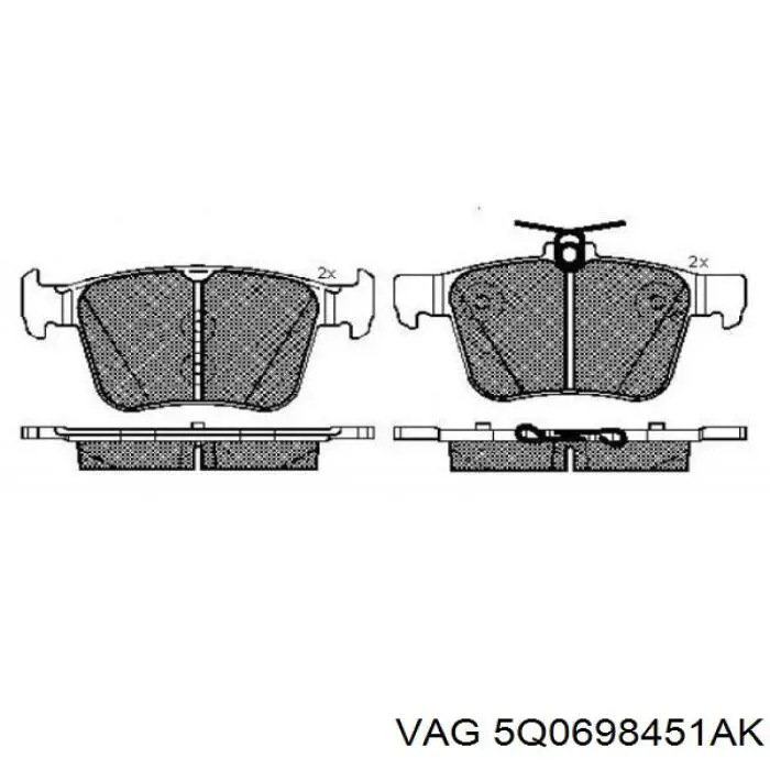 Задні гальмівні колодки VAG 5Q0698451AK ціна, від 49.90 USD