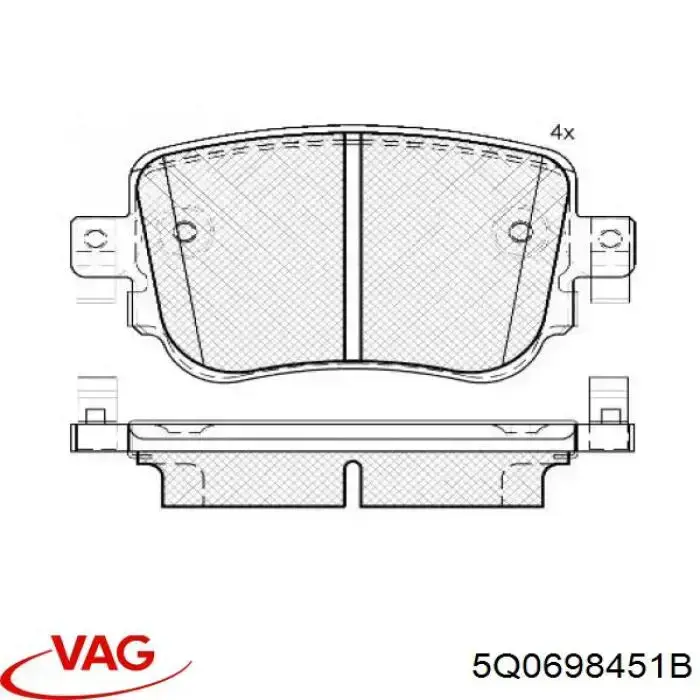 Купити 5Q0698451B VAG Задні колодки