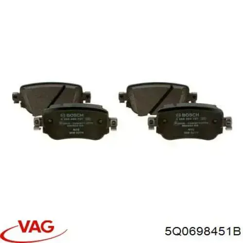 Задні гальмівні колодки VAG 5Q0698451B ціна, від 35.22 USD