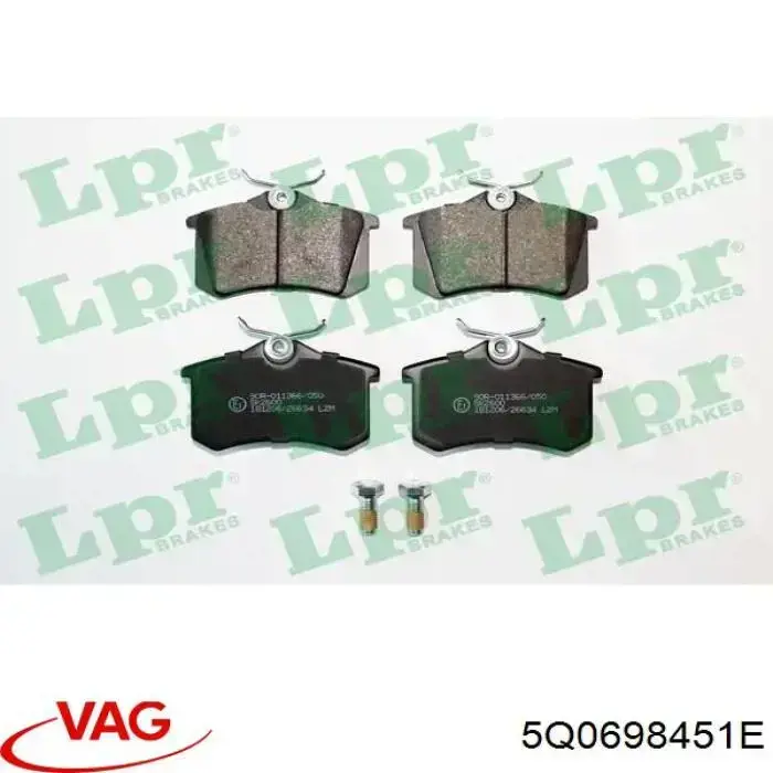 Задні гальмівні колодки 5Q0698451E VAG