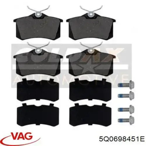 Задні гальмівні колодки VAG 5Q0698451E ціна, від 14.67 USD