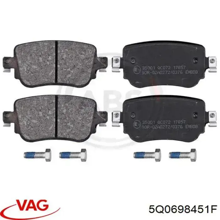 Задні гальмівні колодки 5Q0698451F VAG