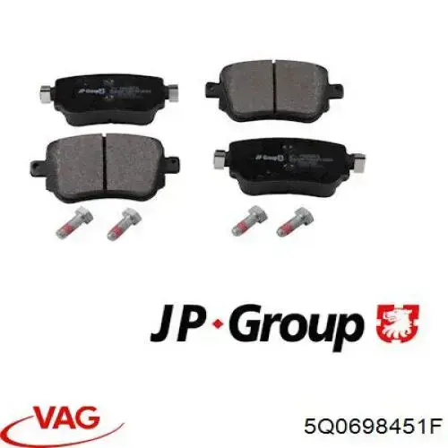 5Q0698451F VAG Колодки гальмівні задні, дискові
