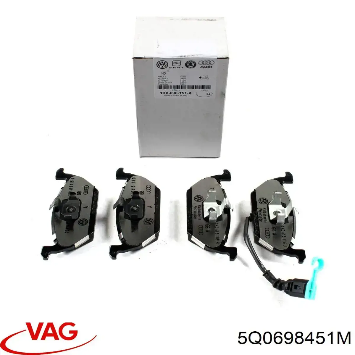 Задні гальмівні колодки 5Q0698451M VAG