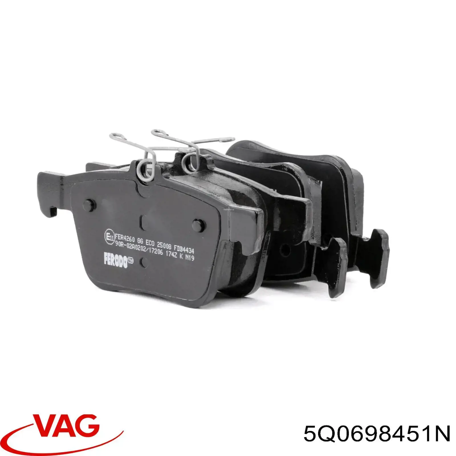 5Q0698451N VAG Колодки гальмівні задні, дискові