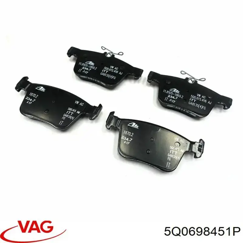 Купити 5Q0698451P VAG Задні колодки