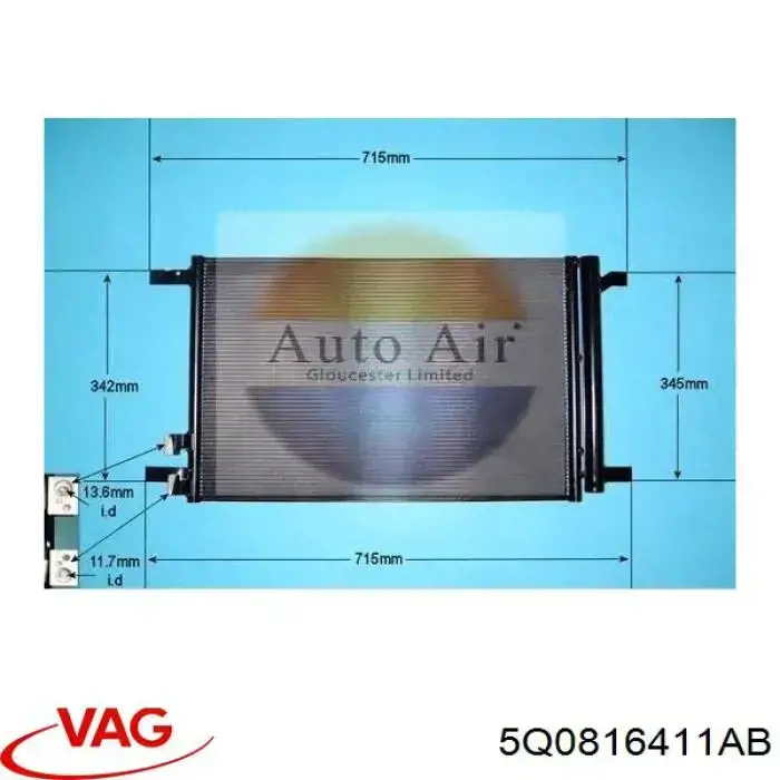 Купити 5Q0816411AB VAG Радіатор системи охолодження кондиціонера