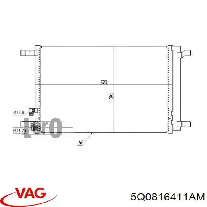 Конденсатор кондиціонера VAG 5Q0816411AM ціна, від 63.35 USD