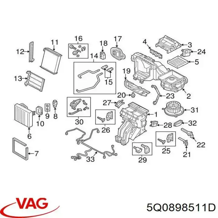Купити 5Q0898511D VAG Привід заслінки печі