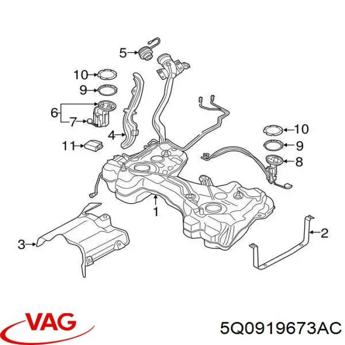 Датчик рівня палива в баку, лівий VAG 5Q0919673AC ціна, від 22.57 USD