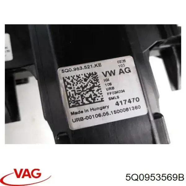 Купити 5Q0953569B VAG Контактне кільце подушки безпеки