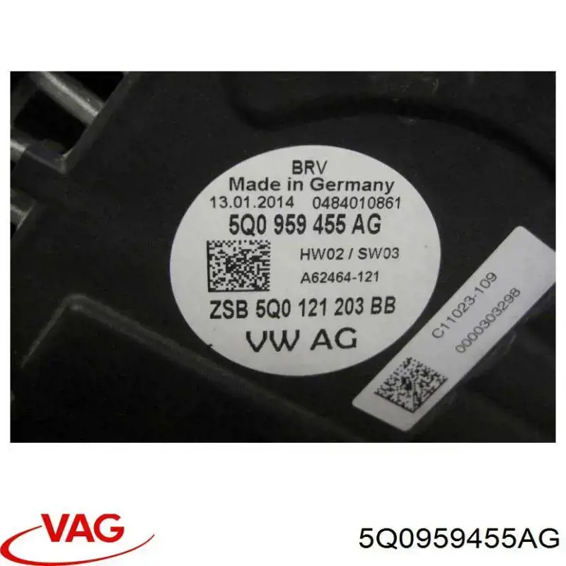 5Q0959455AG VAG дифузор радіатора охолодження, в зборі з двигуном і крильчаткою