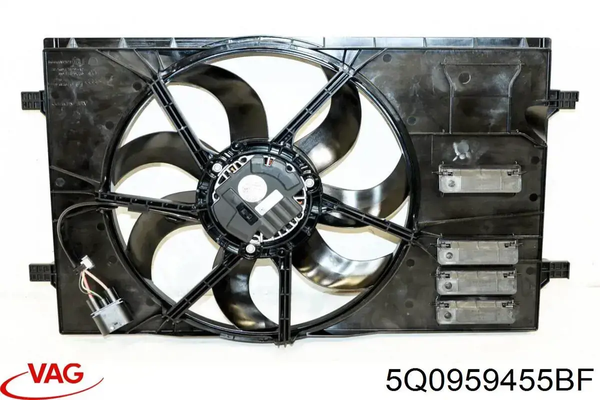 Купити 5Q0959455BF VAG Дифузор радіатора охолодження, в зборі з двигуном і крильчаткою