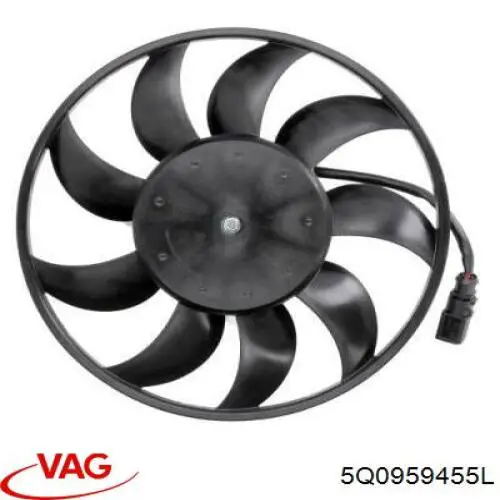 Купити 5Q0959455L VAG Електровентилятор охолодження в зборі (двигун + крильчатка)