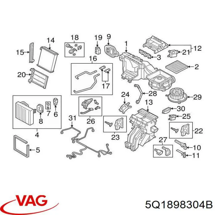 Корпус печі в зборі VAG 5Q1820007A ціна, від 47.40 USD