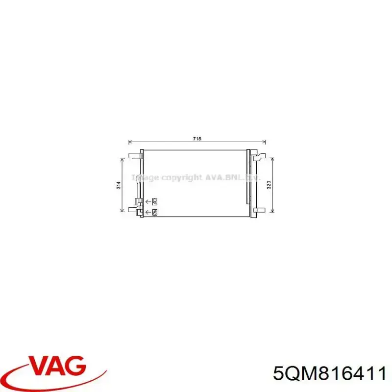 5QM816411 VAG радіатор кондиціонера
