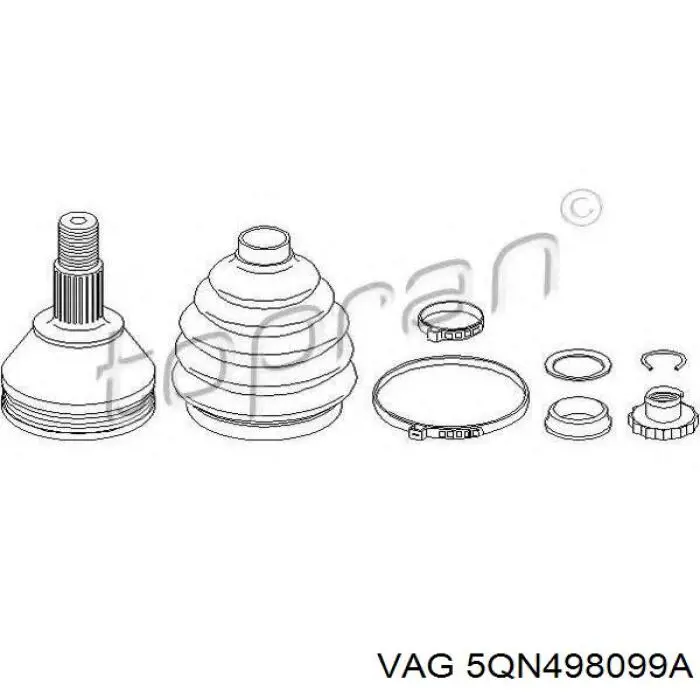  ШРУС зовнішній передній Volkswagen Tiguan 