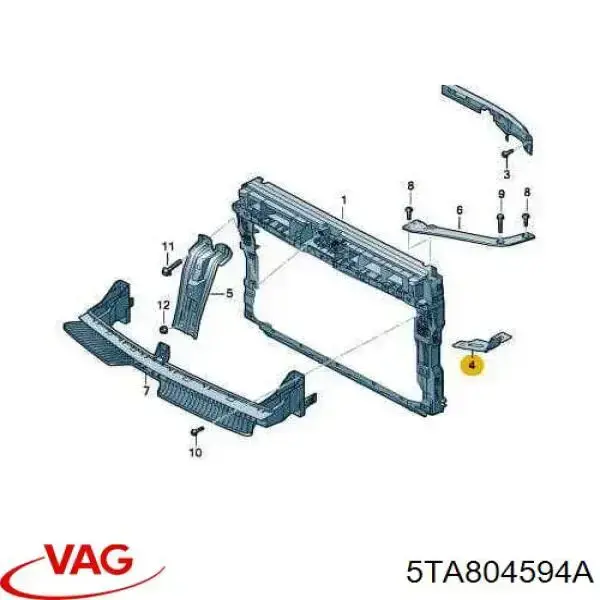 Кронштейн-адаптер кріплення фари передньої, правої VAG 5TA804594A ціна, від 14.63 USD