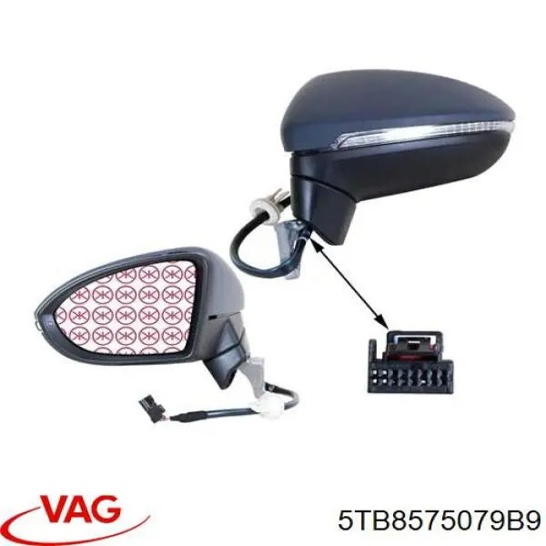 5TB8575079B9 VAG Дзеркало заднього виду, ліве