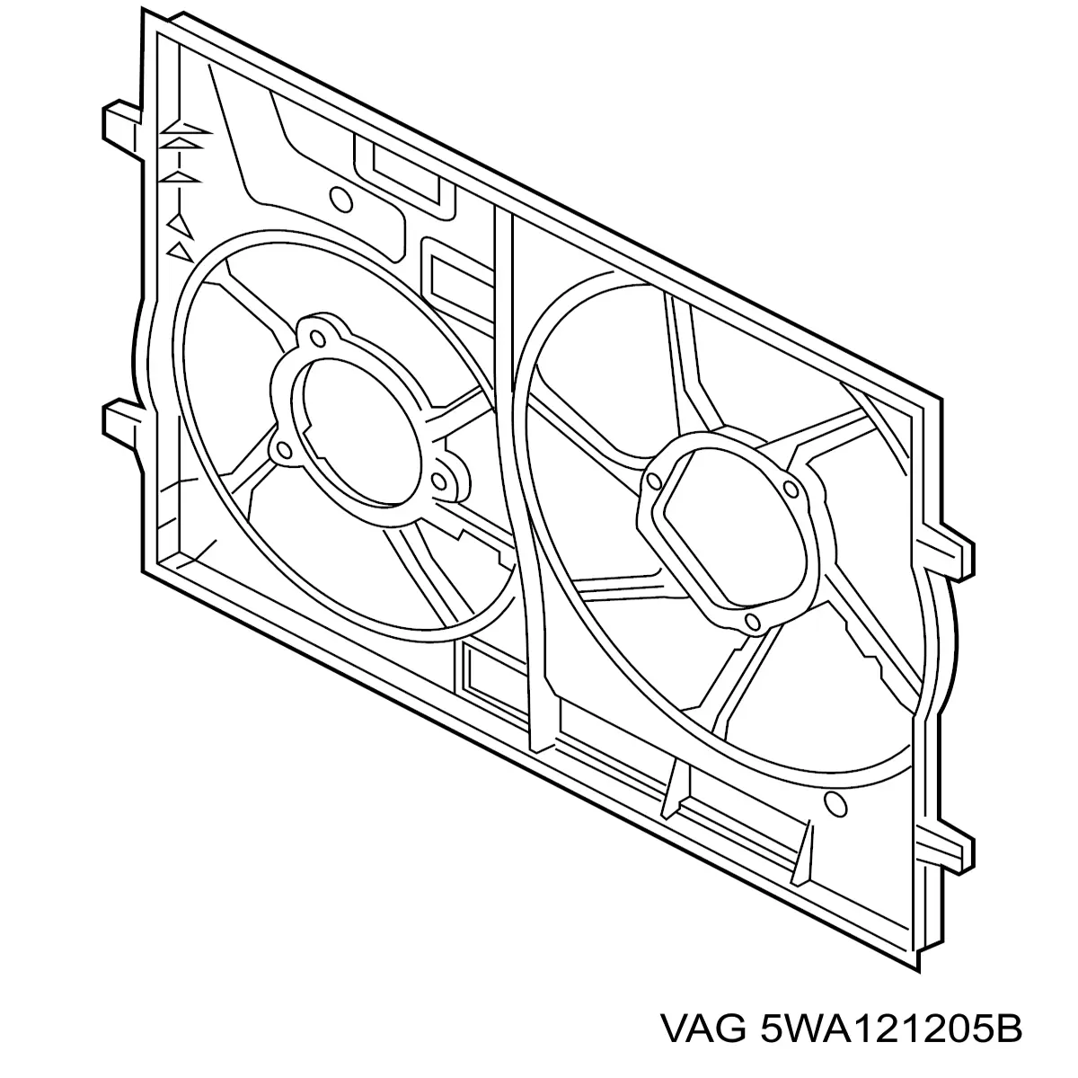 5WA121205B VAG дифузор (кожух радіатора охолодження)