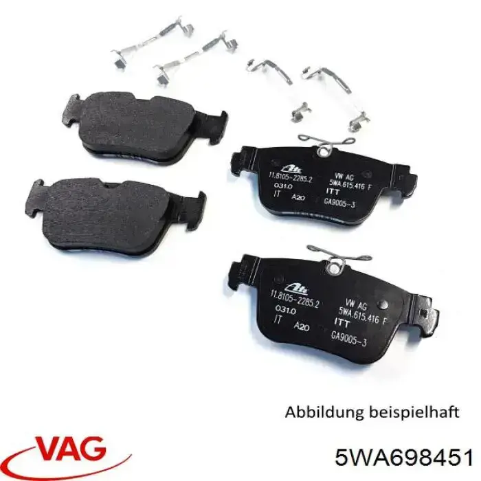 Задні гальмівні колодки VAG 5WA698451 ціна, від 37.12 USD