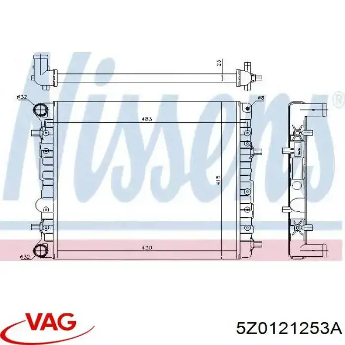 Купити 5Z0121253A VAG Радіатор двигуна