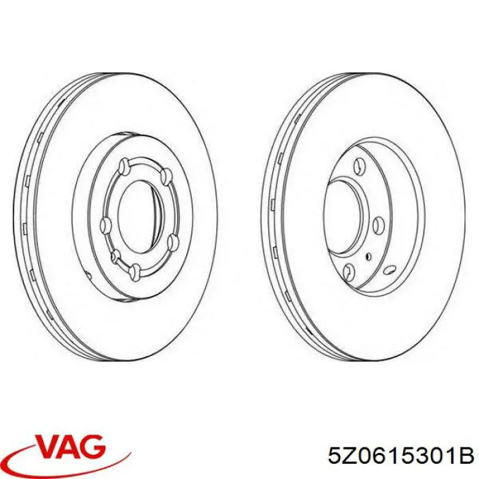 Диск переднього гальма VAG 5Z0615301B ціна, від 30.11 USD