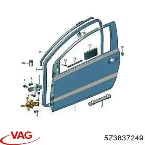 Купити 5Z3837249 VAG Обмежувач відкриття дверей, передній