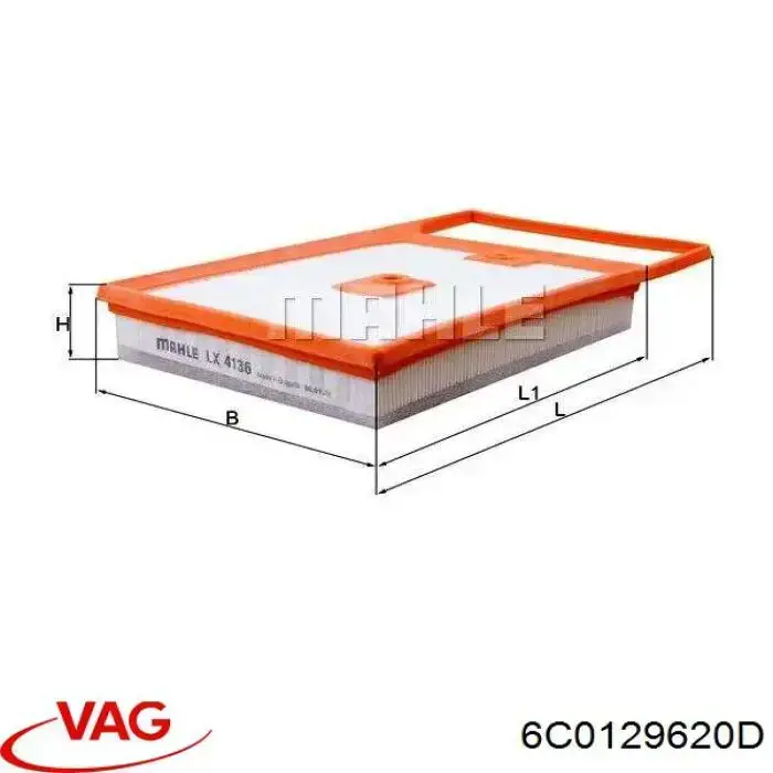 Купити 6C0129620D VAG Автомобільний фільтр повітря